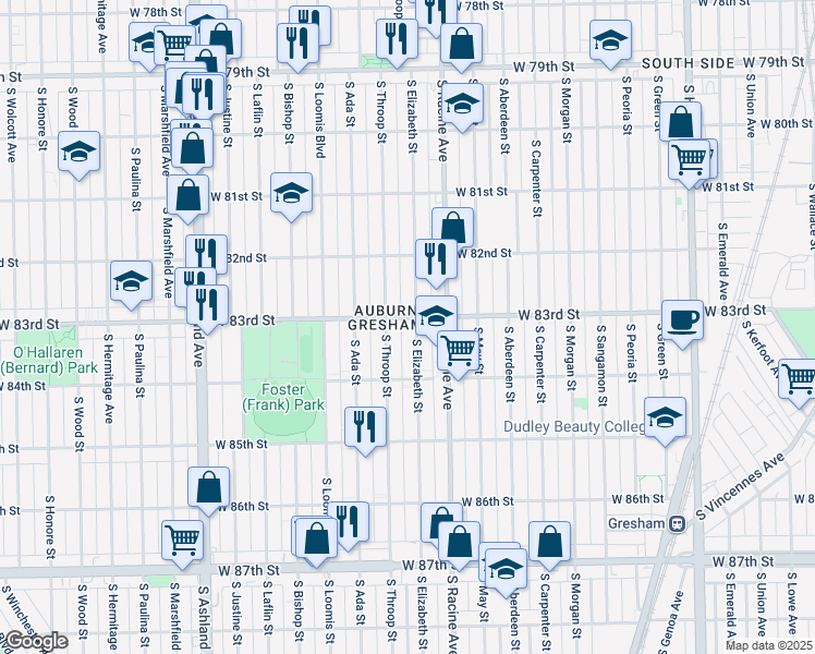map of restaurants, bars, coffee shops, grocery stores, and more near in Chicago