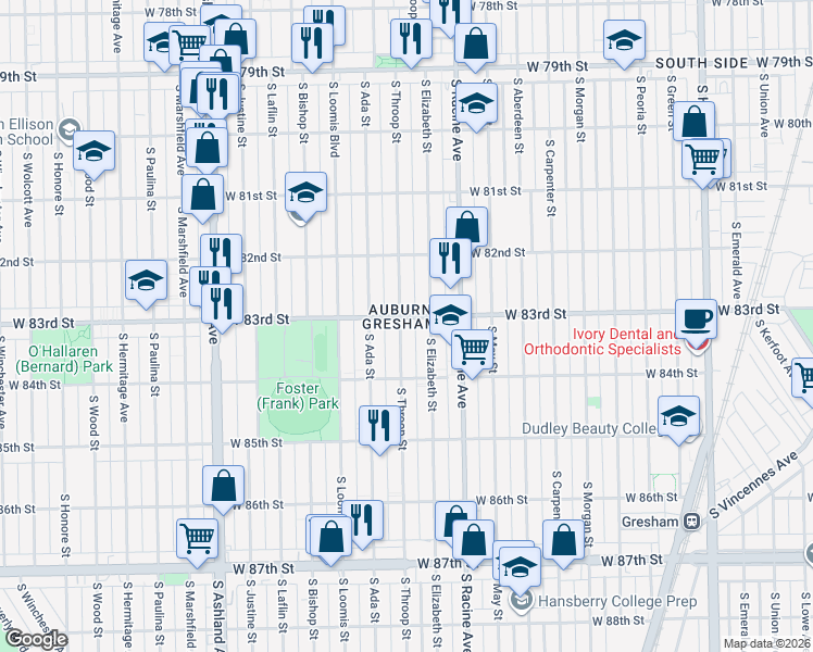 map of restaurants, bars, coffee shops, grocery stores, and more near in Chicago