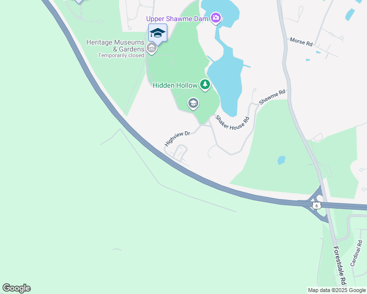 map of restaurants, bars, coffee shops, grocery stores, and more near 64 Highview Drive in Sandwich