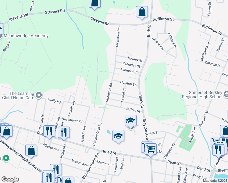 map of restaurants, bars, coffee shops, grocery stores, and more near 99 Swansom Road in Swansea