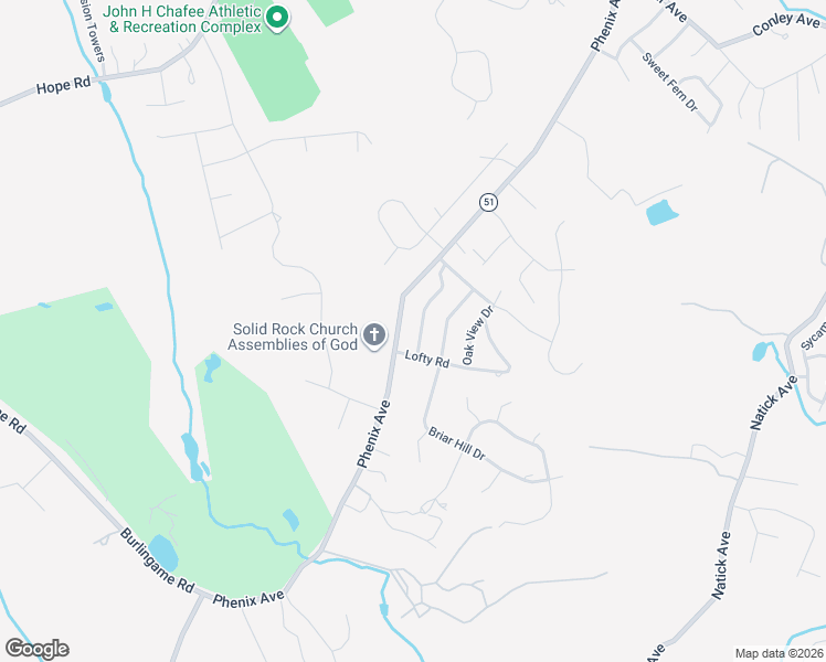 map of restaurants, bars, coffee shops, grocery stores, and more near 51 High View Drive in Cranston