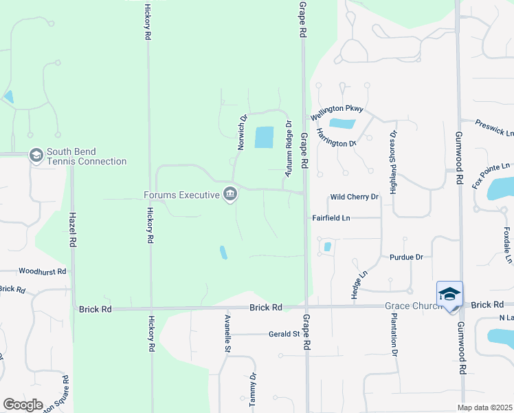 map of restaurants, bars, coffee shops, grocery stores, and more near 16640-16698 Woodland Hills Drive in Granger