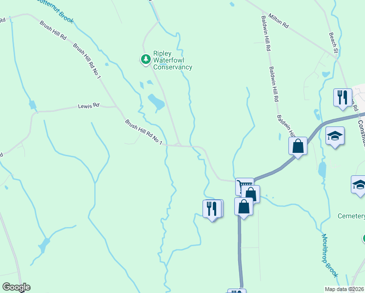 map of restaurants, bars, coffee shops, grocery stores, and more near 62 Brush Hill Rd in Litchfield