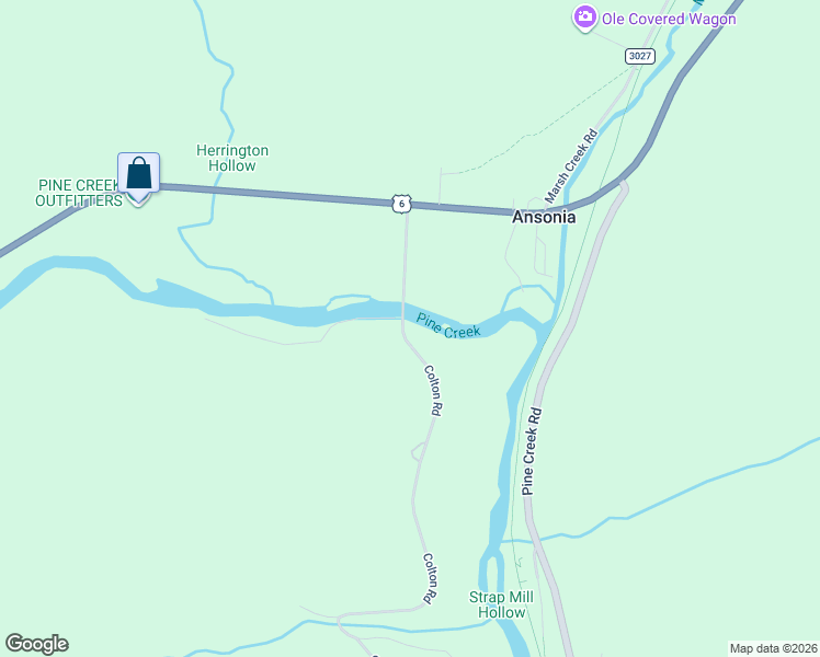 map of restaurants, bars, coffee shops, grocery stores, and more near 3060 Colton Road in Wellsboro