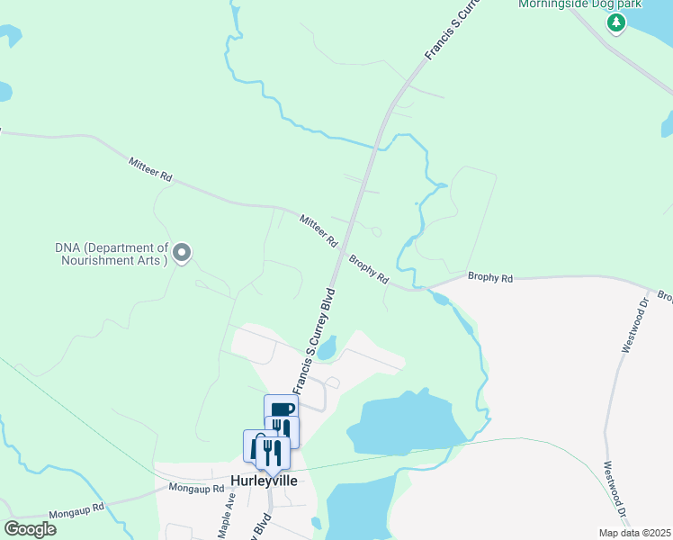 map of restaurants, bars, coffee shops, grocery stores, and more near 323 Main Street in Hurleyville