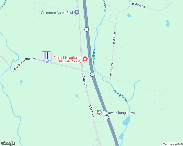 map of restaurants, bars, coffee shops, grocery stores, and more near Highway 17 in Liberty