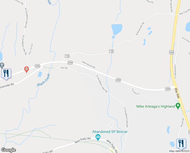 map of restaurants, bars, coffee shops, grocery stores, and more near 11 Ose Road in Highland
