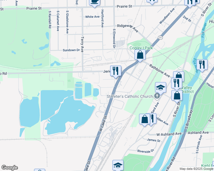 map of restaurants, bars, coffee shops, grocery stores, and more near 1021 Sill Avenue in Aurora
