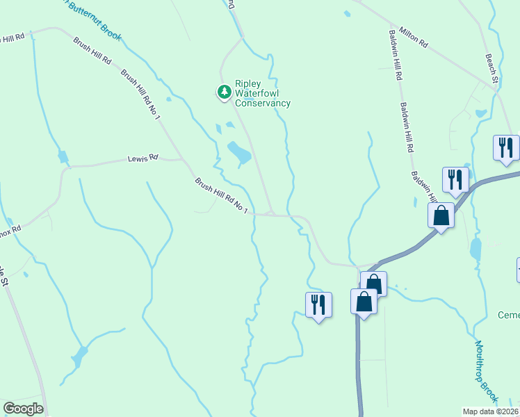 map of restaurants, bars, coffee shops, grocery stores, and more near 62 Brush Hill Road in Litchfield