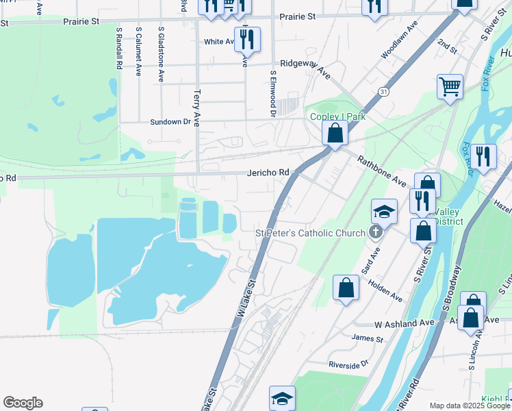 map of restaurants, bars, coffee shops, grocery stores, and more near 1021 Sill Avenue in Aurora