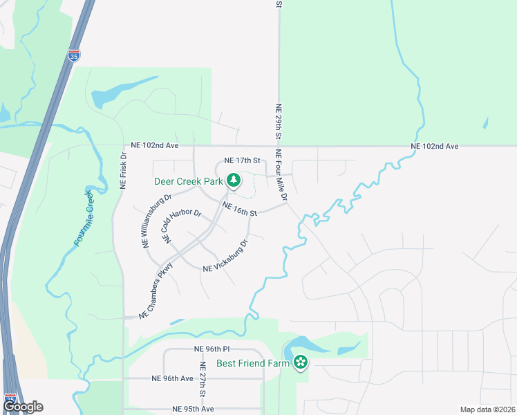 map of restaurants, bars, coffee shops, grocery stores, and more near 2406 Northeast 16th Street in Ankeny