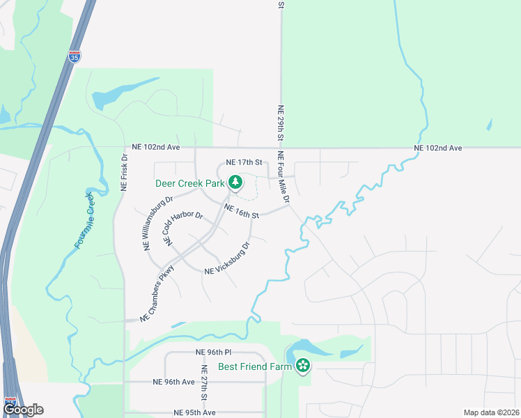 map of restaurants, bars, coffee shops, grocery stores, and more near 2406 Northeast 16th Street in Ankeny