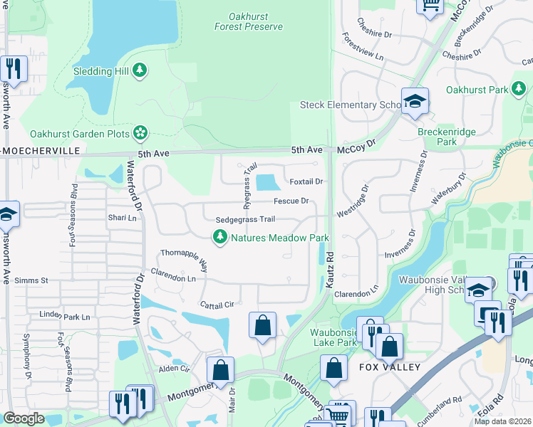 map of restaurants, bars, coffee shops, grocery stores, and more near 1972 Sedgegrass Trail in Aurora