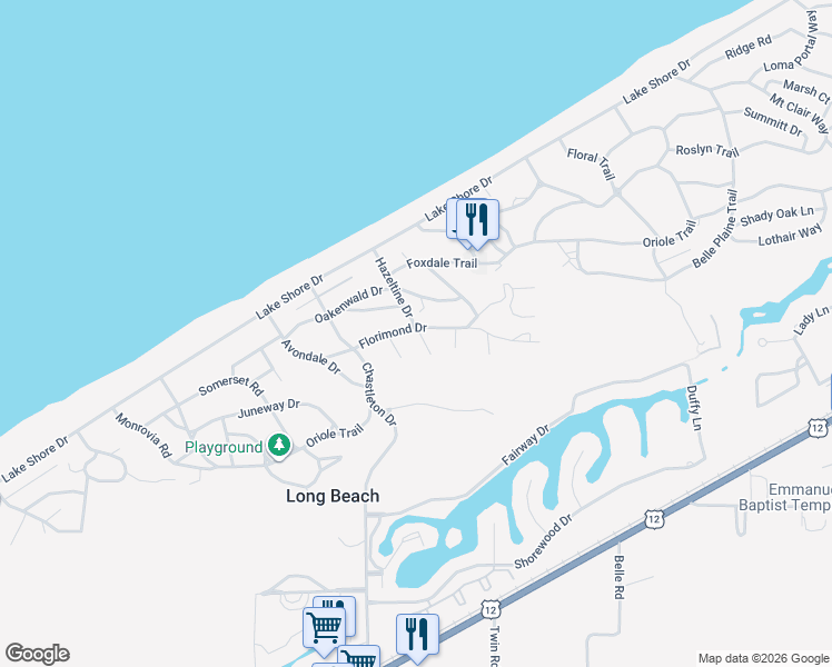 map of restaurants, bars, coffee shops, grocery stores, and more near 2261 Florimond Drive in Long Beach
