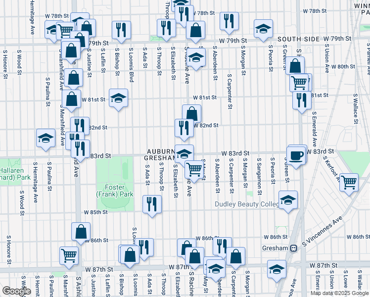 map of restaurants, bars, coffee shops, grocery stores, and more near in Chicago
