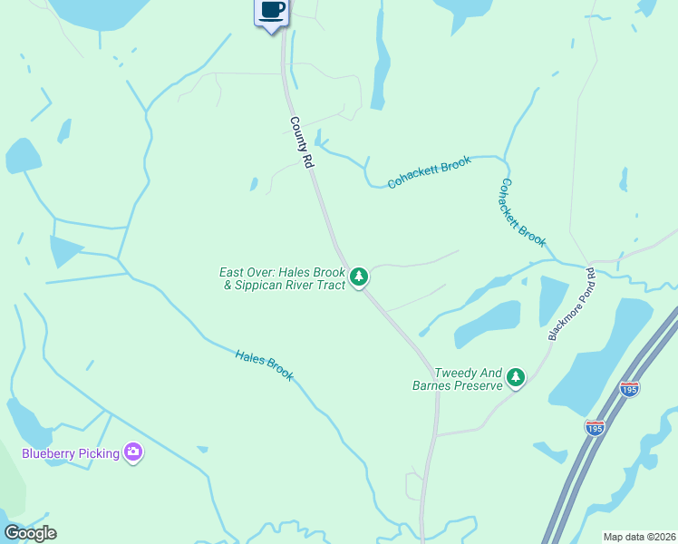 map of restaurants, bars, coffee shops, grocery stores, and more near 285 County Road in Marion