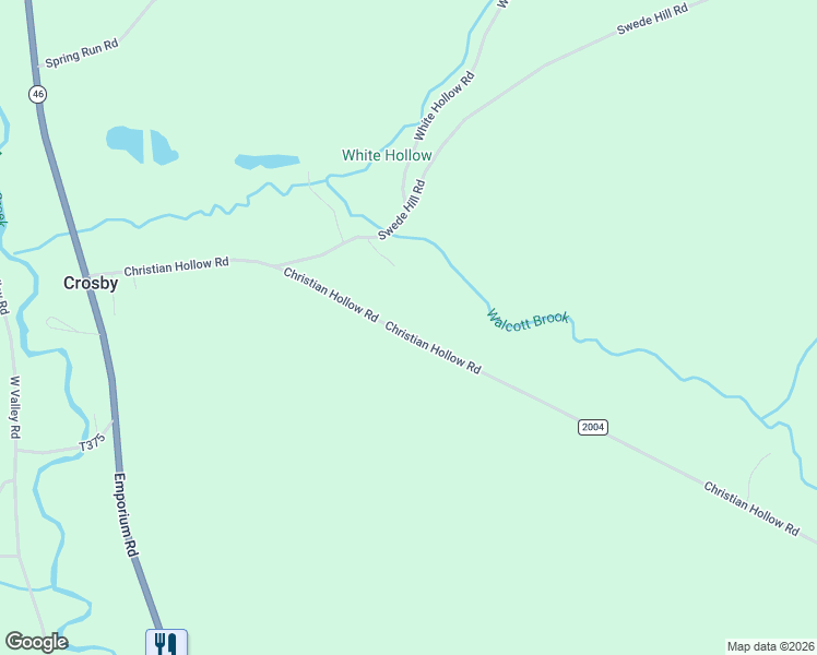 map of restaurants, bars, coffee shops, grocery stores, and more near Christian Hollow Road in Smethport