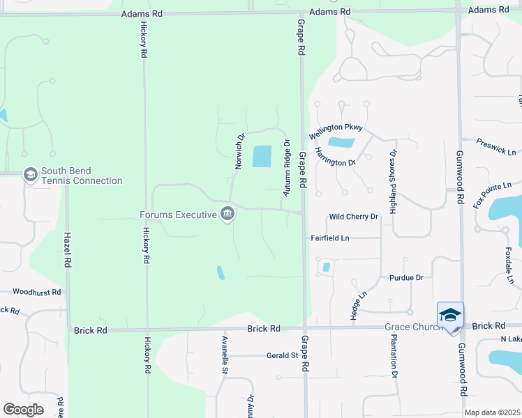 map of restaurants, bars, coffee shops, grocery stores, and more near 16640 Woodland Hills Drive in Granger