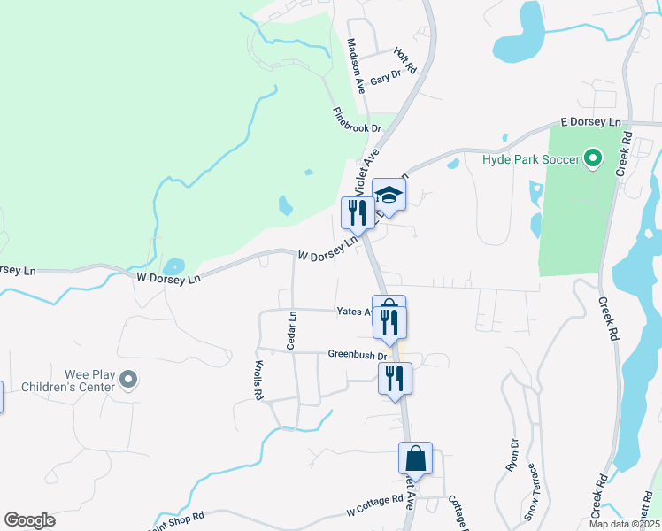 map of restaurants, bars, coffee shops, grocery stores, and more near 10 Walnut Street in Poughkeepsie