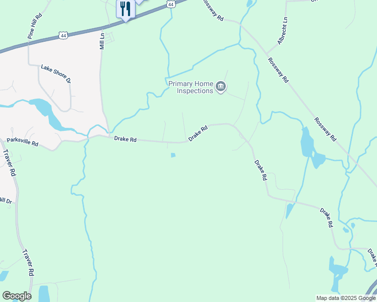 map of restaurants, bars, coffee shops, grocery stores, and more near 66 Drake Road in Pleasant Valley