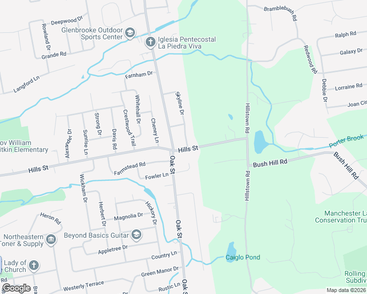 map of restaurants, bars, coffee shops, grocery stores, and more near 684 Hills Street in East Hartford