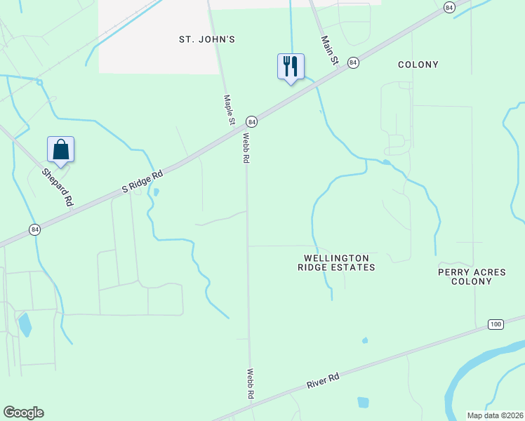 map of restaurants, bars, coffee shops, grocery stores, and more near 4737 Webb Road in Perry
