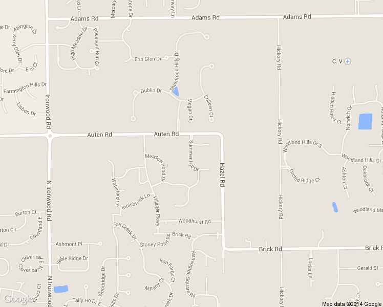 map of restaurants, bars, coffee shops, grocery stores, and more near Summer Hill Drive in Granger