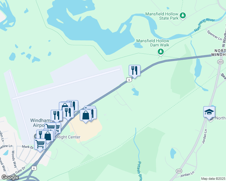 map of restaurants, bars, coffee shops, grocery stores, and more near 449 Boston Post Road in Windham