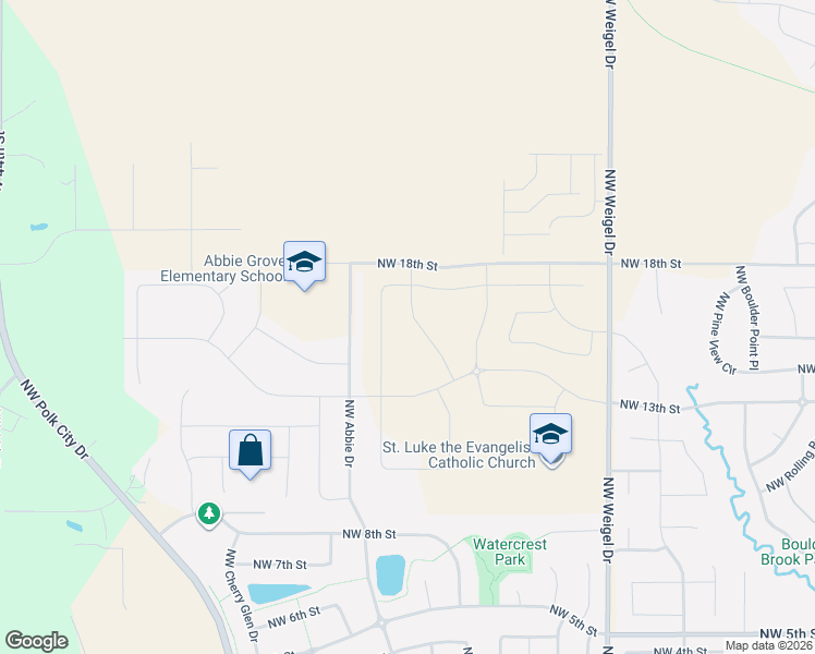 map of restaurants, bars, coffee shops, grocery stores, and more near 1609 Abbie Drive in Ankeny
