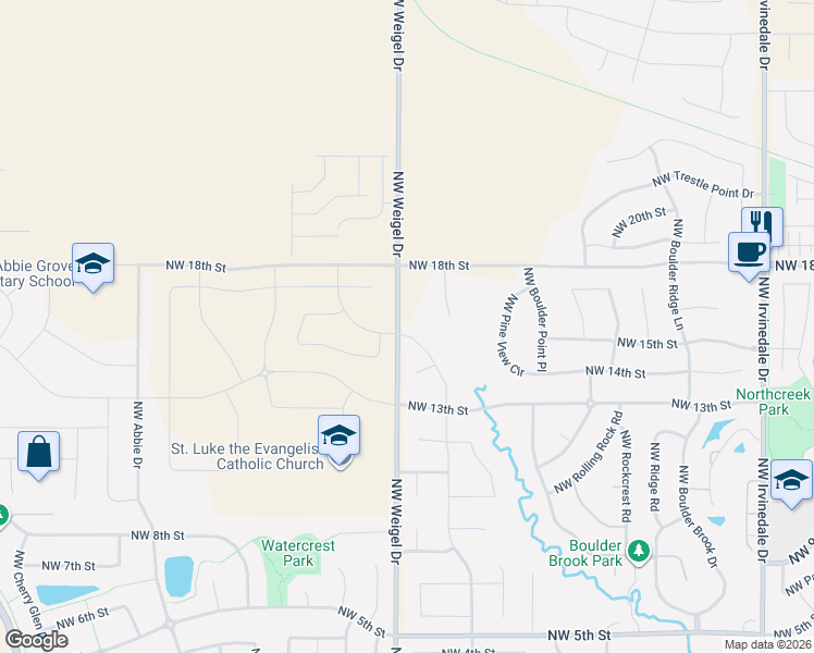 map of restaurants, bars, coffee shops, grocery stores, and more near 1617 Northwest Seasons Drive in Ankeny