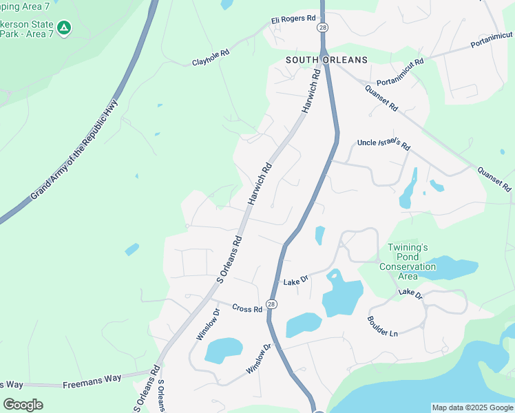 map of restaurants, bars, coffee shops, grocery stores, and more near 39 Lowell Drive in Orleans