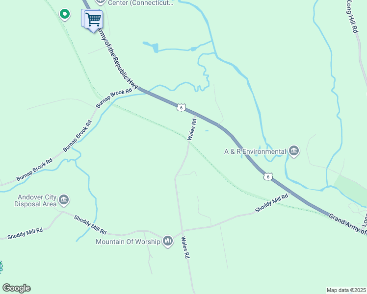 map of restaurants, bars, coffee shops, grocery stores, and more near 142 Wales Road in Andover