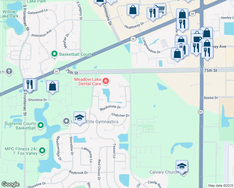 map of restaurants, bars, coffee shops, grocery stores, and more near 4009 Boulder Court in Aurora