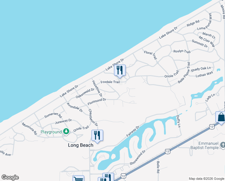 map of restaurants, bars, coffee shops, grocery stores, and more near 2304 Larchmont Avenue in Long Beach