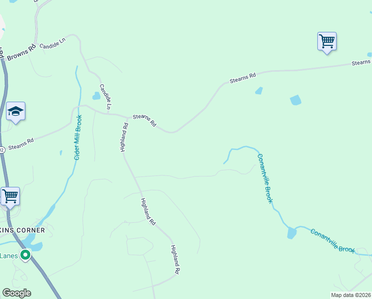 map of restaurants, bars, coffee shops, grocery stores, and more near 219 Stearns Road in Mansfield