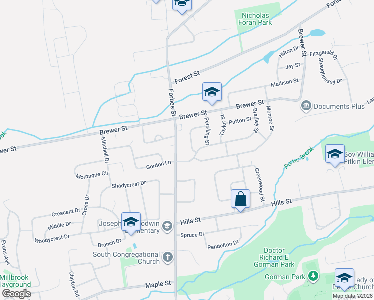 map of restaurants, bars, coffee shops, grocery stores, and more near 1080 Forbes Street in East Hartford