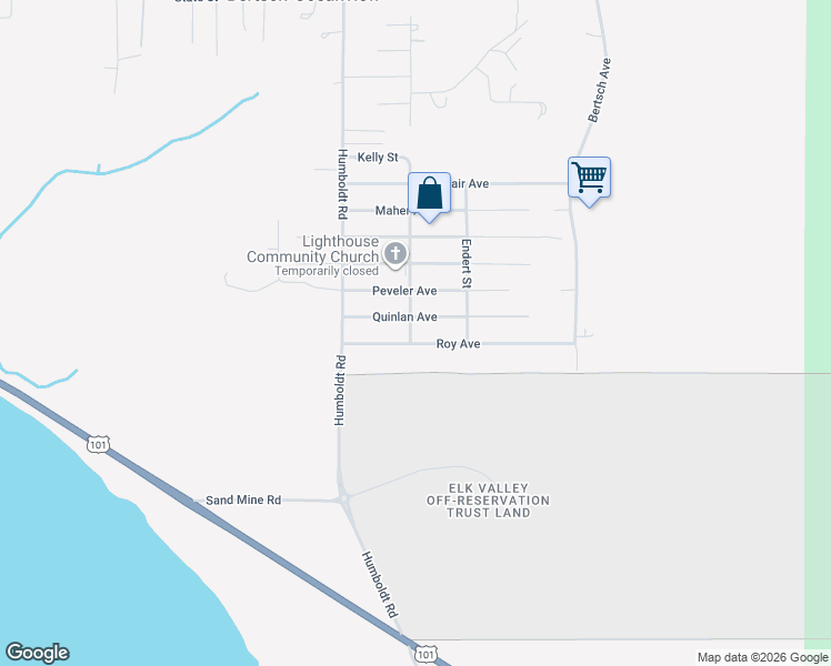 map of restaurants, bars, coffee shops, grocery stores, and more near 815 Darby Street in Crescent City