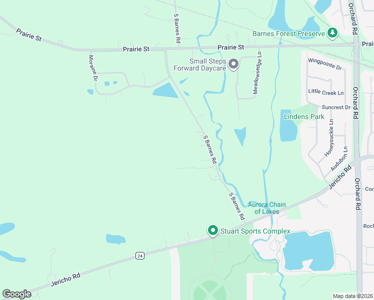 map of restaurants, bars, coffee shops, grocery stores, and more near 8S436 South Barnes Road in Aurora