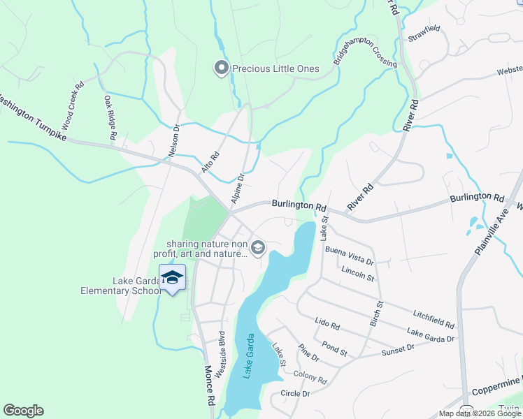 map of restaurants, bars, coffee shops, grocery stores, and more near 1 George Washington Turnpike in Burlington