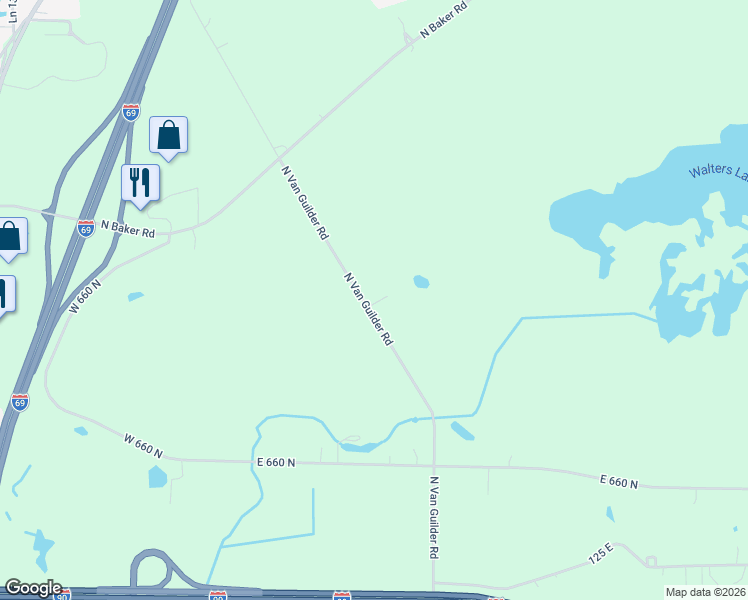 map of restaurants, bars, coffee shops, grocery stores, and more near 7050 North Van Guilder Road in Fremont