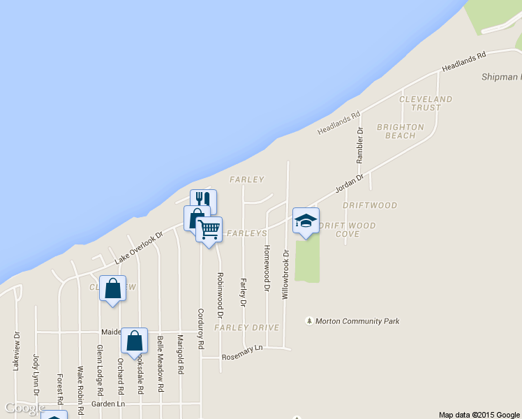 map of restaurants, bars, coffee shops, grocery stores, and more near 4624 Homewood Dr in Mentor