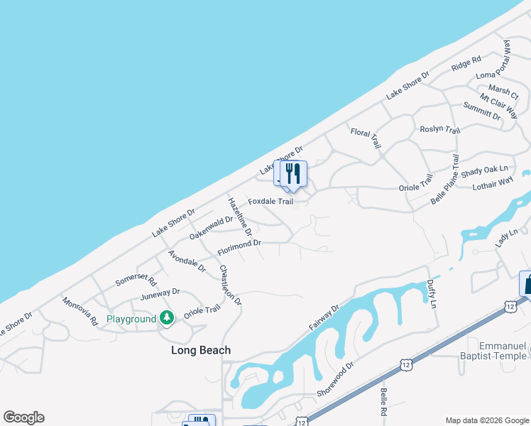 map of restaurants, bars, coffee shops, grocery stores, and more near 2304 Larchmont Avenue in Long Beach