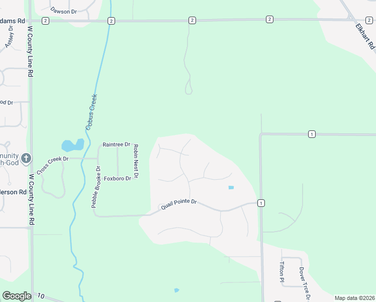 map of restaurants, bars, coffee shops, grocery stores, and more near 30315 Copperfield Ln in Granger
