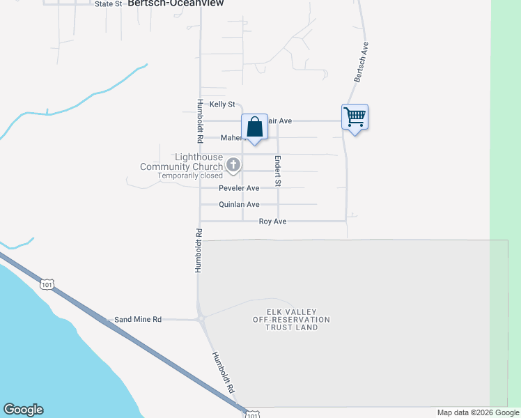 map of restaurants, bars, coffee shops, grocery stores, and more near 815 Darby St in Crescent City