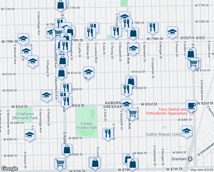 map of restaurants, bars, coffee shops, grocery stores, and more near in Chicago
