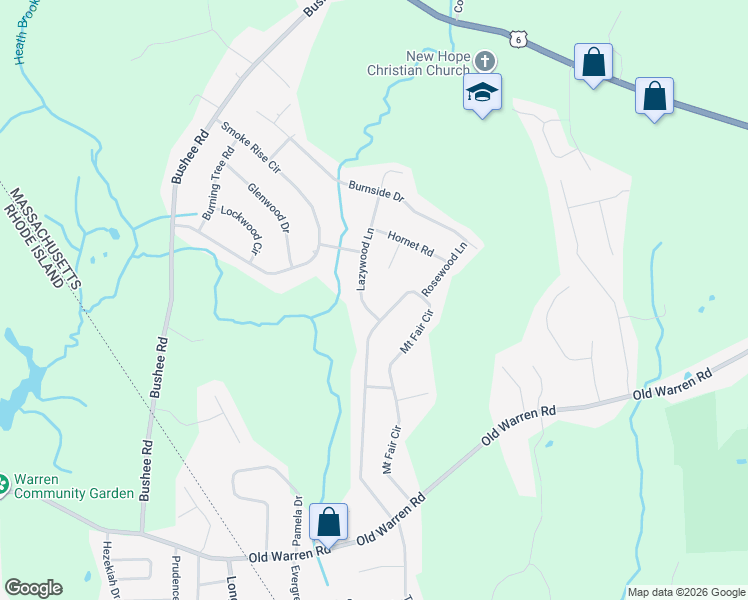 map of restaurants, bars, coffee shops, grocery stores, and more near 120 Lazywood Lane in Swansea