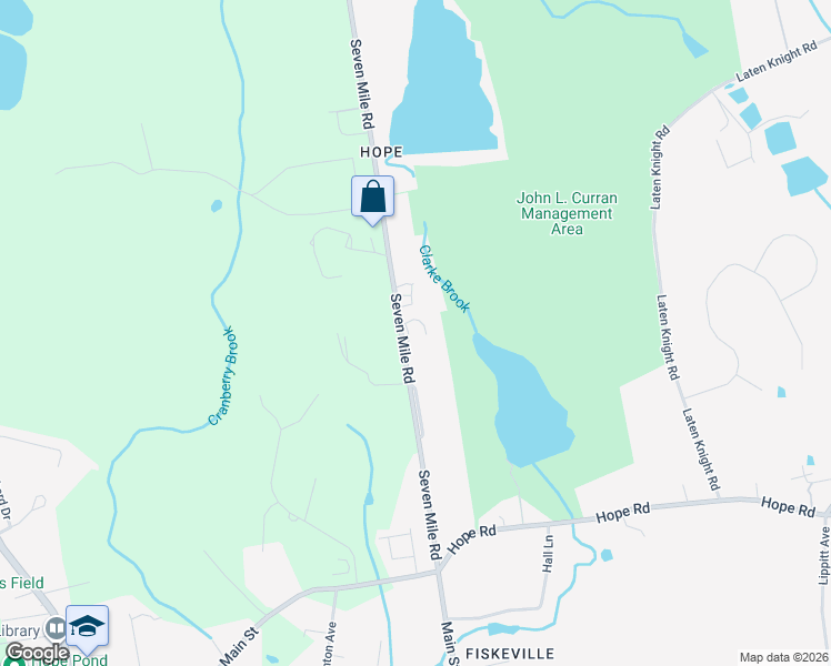 map of restaurants, bars, coffee shops, grocery stores, and more near 575 Seven Mile Road in Cranston