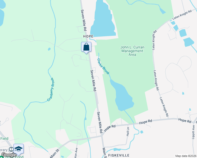 map of restaurants, bars, coffee shops, grocery stores, and more near 575 Seven Mile Road in Cranston