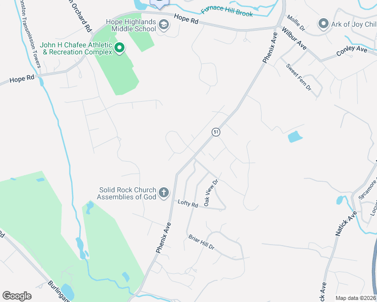 map of restaurants, bars, coffee shops, grocery stores, and more near 1686 Rhode Island 51 in Cranston