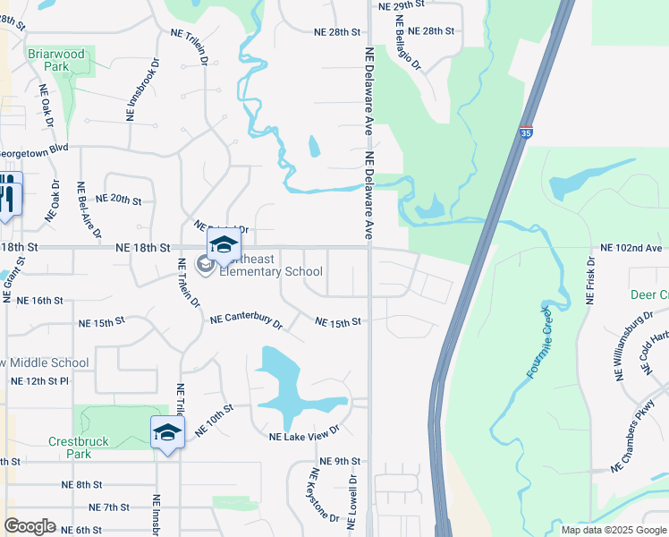 map of restaurants, bars, coffee shops, grocery stores, and more near 1010 Northeast 16th Street in Ankeny